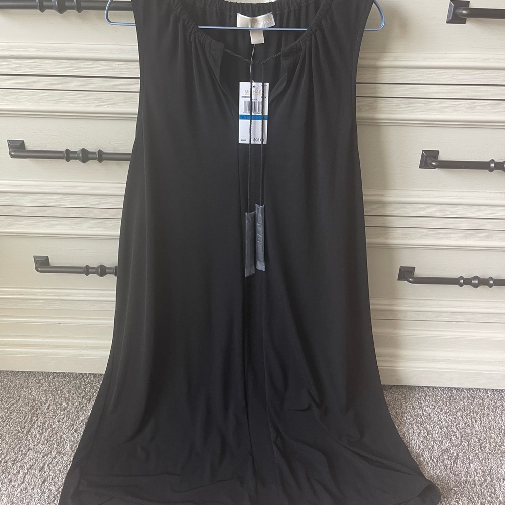 Michael Kors black sleeveless midi dress size XL